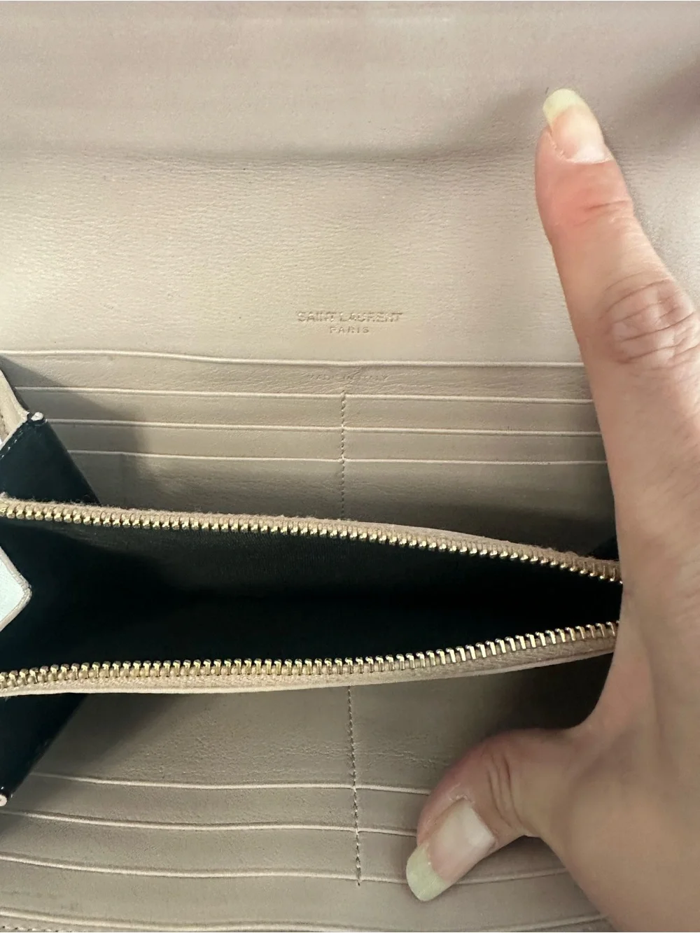 Saint Laurent Blush Pink Wallet with Gold Hardware
